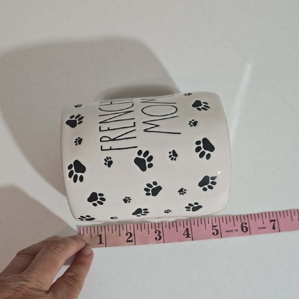 Rae Dunn Frenchie Mom Mug with Black Paw Prints - Picture 5 of 5